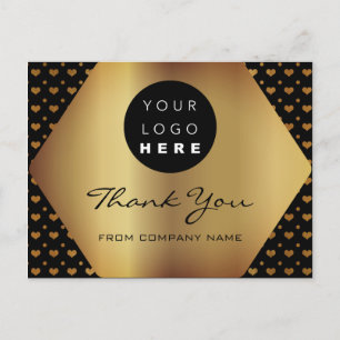 Hartelijk dank voor uw aankoop - Heart Black Gold Briefkaart