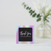 Hartelijk dank voor uw aankoop, holografisch en zw vierkante visitekaartje (Staand voorkant)