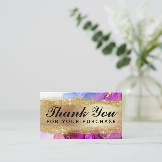 Hartelijk dank voor uw aankoop in Gold Visitekaartje (Staand voorkant)