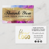 Hartelijk dank voor uw aankoop in Gold Visitekaartje (Voorkant / Achterkant)