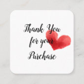 Hartelijk dank voor uw aankoop-Kaart Vierkante Visitekaartje (Voorkant)