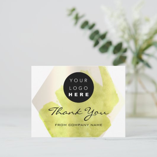 Hartelijk dank voor uw aankoop Logo modern groen Briefkaart (Staand voorkant)