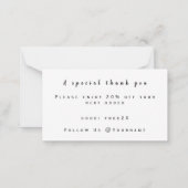 Hartelijk dank voor uw aankoop - modern, minimaal  notitiekaartje (Achterkant)