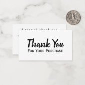 Hartelijk dank voor uw aankoop - modern, minimaal  notitiekaartje (Voorkant / Achterkant in situ)