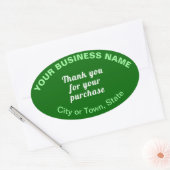 Hartelijk dank voor uw aankoop op de groene ovale ovale sticker (Envelop)