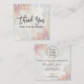 Hartelijk dank voor uw aankoop Opal Glitter Marble Vierkante Visitekaartje (Voorkant / Achterkant)