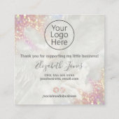 Hartelijk dank voor uw aankoop Opal Glitter Marble Vierkante Visitekaartje (Achterkant)