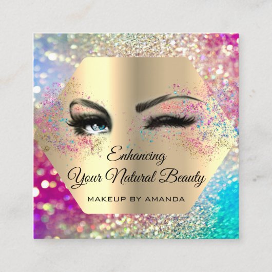 Hartelijk dank voor uw aankoop van een glitter vierkante visitekaartje (Voorkant)