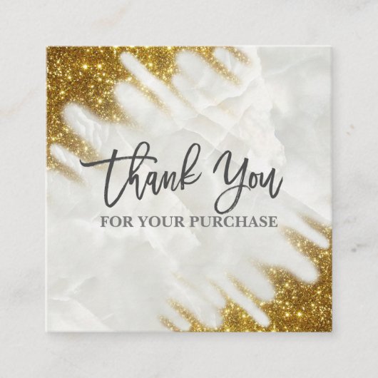 Hartelijk dank voor uw aankoop van goud en marmer vierkante visitekaartje (Voorkant)