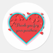 Hartelijk dank voor uw aankoop van hartbloemen pas ronde sticker (Voorkant)