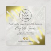 Hartelijk dank voor uw aankoop voor de goudmarmer vierkante visitekaartje (Achterkant)