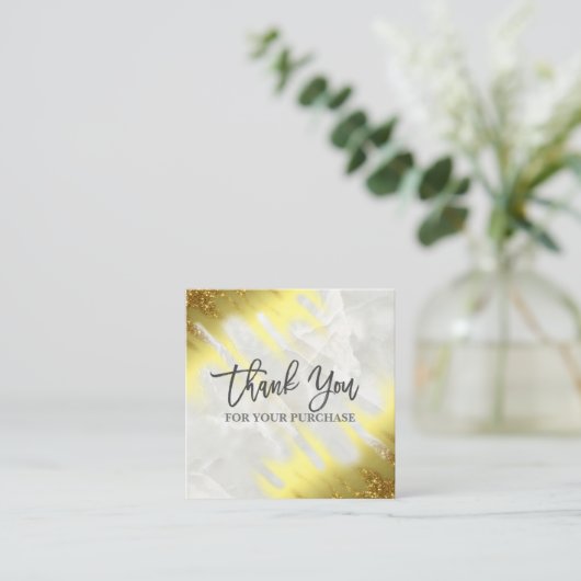 Hartelijk dank voor uw aankoop voor de goudmarmer vierkante visitekaartje (Staand voorkant)