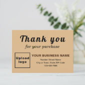 Hartelijk dank voor uw aankoop voor een lichte bru bedankkaart (Staand voorkant)