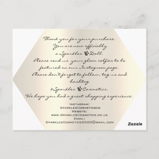 Hartelijk dank voor uw aankoop White Gold Logo Briefkaart (Achterkant)