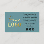 Hartelijk dank voor uw aankoopkaarten Blauwgroen I Visitekaartje (Achterkant)