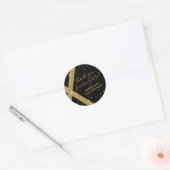 Hartelijk dank voor uw aanwezigheid hier Gold Glit Ronde Sticker (Envelop)