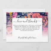 Hartelijk dank voor uw afscheid Moody Floral Memor Bedankkaart (Voorkant)