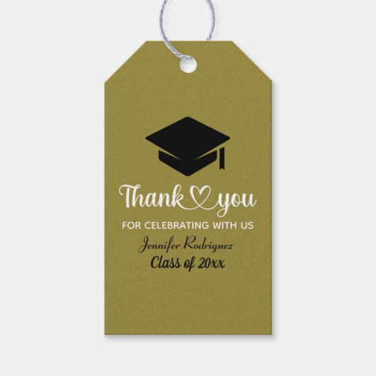 Hartelijk dank voor uw Afstudeerder Love en Bedank Cadeaulabel (Voorkant)