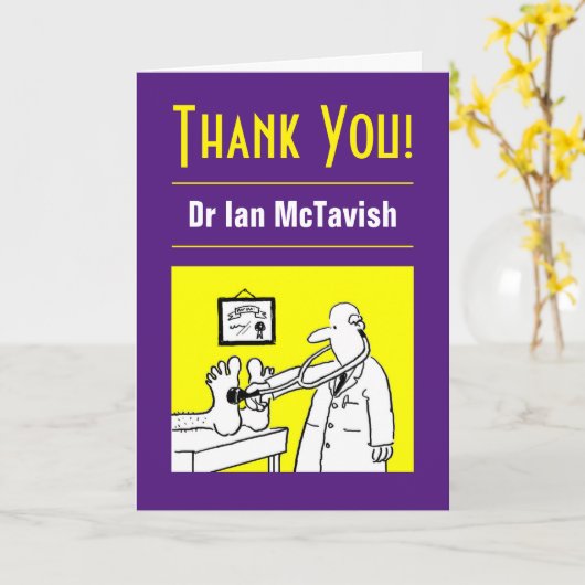 Hartelijk dank voor uw arts kaart (Gele Bloem)