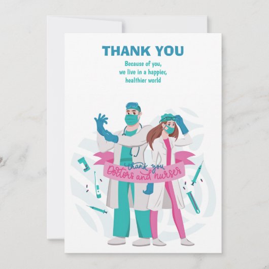 Hartelijk dank voor uw artsen en verpleegkundigen bedankkaart (Voorkant)