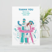 Hartelijk dank voor uw artsen en verpleegkundigen bedankkaart (Staand voorkant)