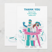 Hartelijk dank voor uw artsen en verpleegkundigen bedankkaart (Voorkant / Achterkant)