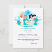 Hartelijk dank voor uw artsen en verpleegkundigen bedankkaart (Voorkant)