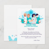 Hartelijk dank voor uw artsen en verpleegkundigen bedankkaart (Voorkant / Achterkant)