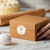 Hartelijk dank voor uw bankbakkerijtas ronde sticker