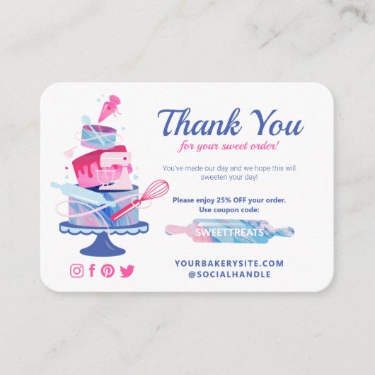 Hartelijk dank voor uw bankroet op bestelling met  informatiekaartje (Voorkant)