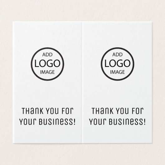 Hartelijk dank voor uw bedrijf | Bedrijf Sticker Kaart (Buitenkant ongevouwen)