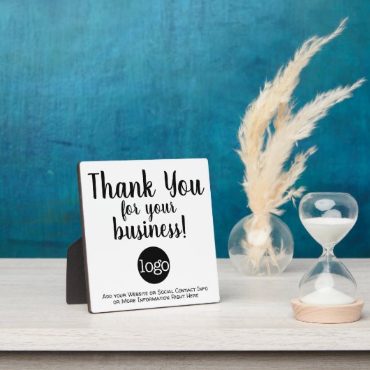 Hartelijk dank voor uw bedrijf met logo en contact fotoplaat (Insitu)