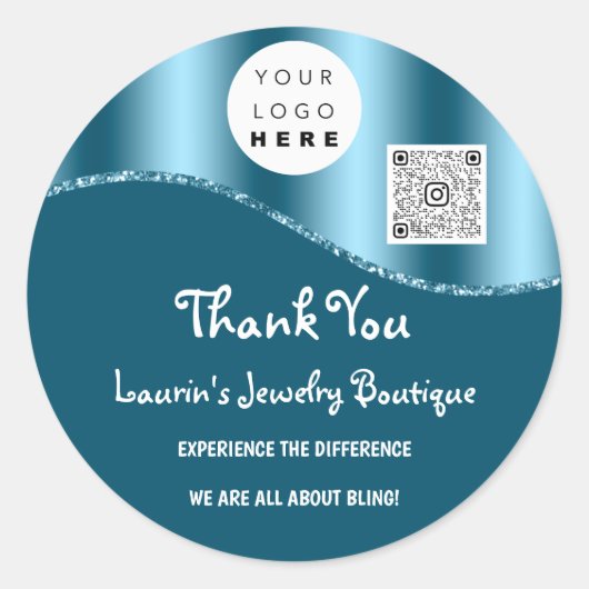 Hartelijk dank voor uw bedrijfsnaam Logo Qr-code b Ronde Sticker (Voorkant)
