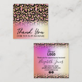 Hartelijk dank voor uw bestelbon en holografische vierkante visitekaartje (Voorkant / Achterkant)