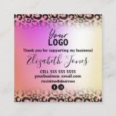 Hartelijk dank voor uw bestelbon en holografische vierkante visitekaartje (Achterkant)