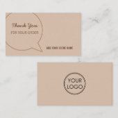 Hartelijk dank voor uw bestelling, aangepast aan u visitekaartje (Voorkant / Achterkant)