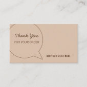 Hartelijk dank voor uw bestelling, aangepast aan u visitekaartje (Voorkant)