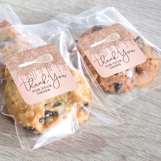 Hartelijk dank voor uw bestelling - Bake Whisk Gli Ronde Sticker