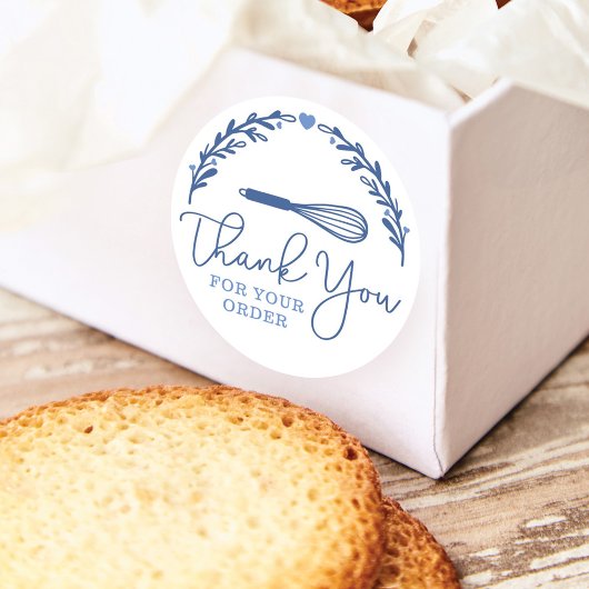 Hartelijk dank voor uw bestelling, bakkerij en gro ronde sticker