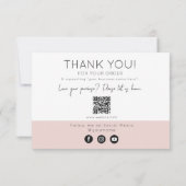 Hartelijk dank voor uw bestelling, bedrijfsroze bedankkaart (Achterkant)