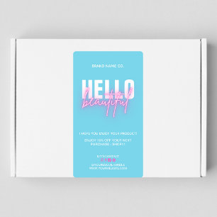 Hartelijk dank voor uw bestelling Blauw roze HAL Etiket