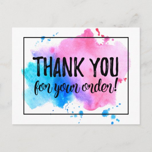 Hartelijk dank voor uw bestelling briefkaart (Voorkant)