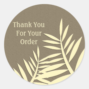 Hartelijk dank voor uw bestelling: Brown Leaf Silh Ronde Sticker