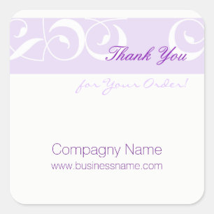 Hartelijk dank voor uw bestelling Corporate D Whit Vierkante Sticker