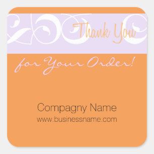 Hartelijk dank voor uw bestelling Corporate deco-S Vierkante Sticker