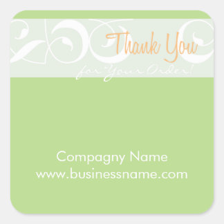Hartelijk dank voor uw bestelling Corporate Green  Vierkante Sticker