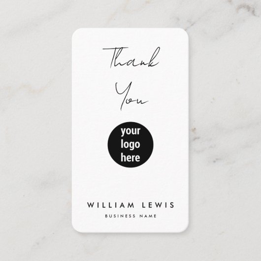 Hartelijk dank voor uw bestelling en pictogrammen  visitekaartje (Voorkant)