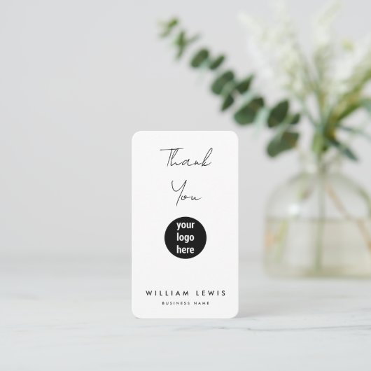 Hartelijk dank voor uw bestelling en pictogrammen  visitekaartje (Staand voorkant)