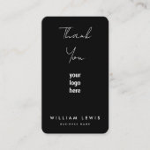 Hartelijk dank voor uw bestelling en pictogrammen  visitekaartje (Voorkant)