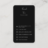 Hartelijk dank voor uw bestelling en pictogrammen  visitekaartje (Achterkant)